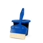 chromark ink well with blue 1 slot lid and 1 brushes