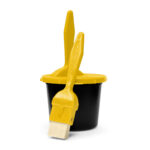 chromark ink well with yellow 2 slot lid and 2 brushes