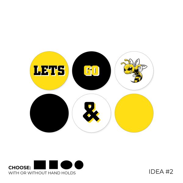 custom cheer flip sign ideas, black, gold, white