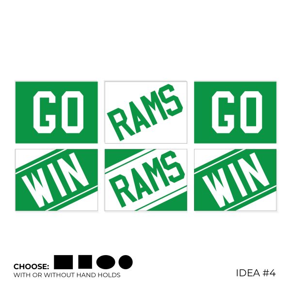 custom cheer flip-sign ideas, green and white