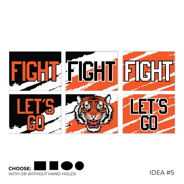 custom cheer flip sign ideas black, orange, white
