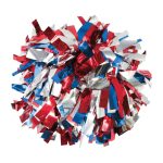royal/red/silver Three-Color Metallic Cheerleading Show Pom