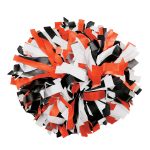 black-orange-white-three-color-plastic-show-pom