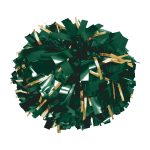 Forest Metallic Sparkle Cheerleading Dance Pom with gold accents