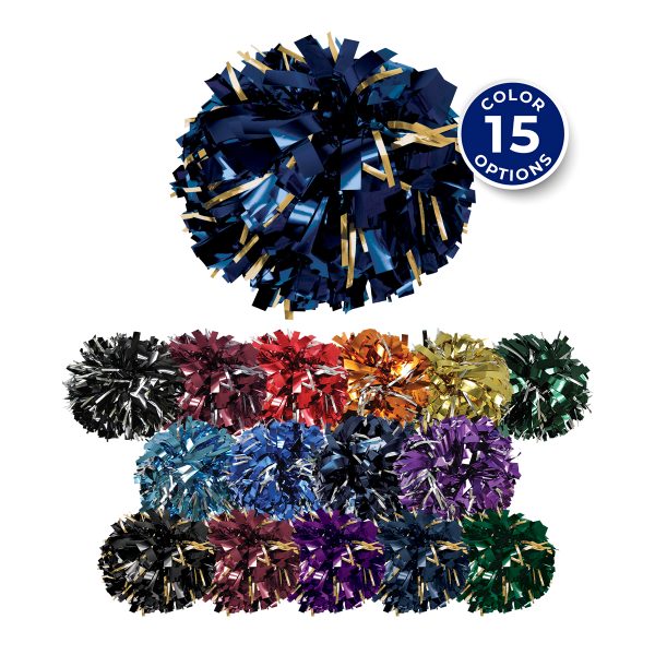 color selection of youth 4" Metallic Sparkle Dance Pom Poms