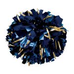 Navy Metallic Sparkle Cheerleading Dance Pom with gold accents