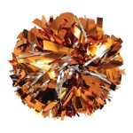 orange Metallic Sparkle Cheerleading Dance Pom with Silver accents