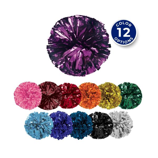 color selection of youth 4" Solid Metallic Dance Pom Poms