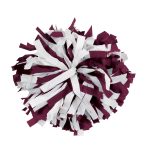 maroon-white-two-color-plastic-show-pom