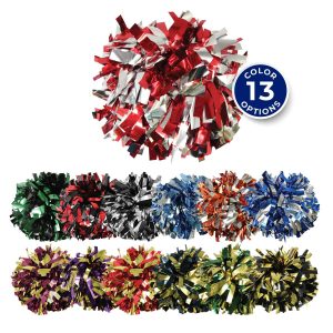 Color selection of 6" Two-Color Metallic Cheerleading Show Pom Poms