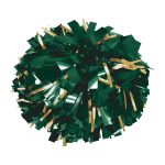 forest metallic cheerleading show poms with gold metallic accents