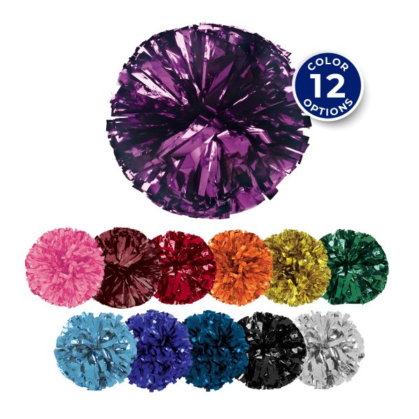 color selection of 6" Solid Metallic Show-style cheerleading Pom Poms