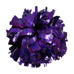 purple holographic metallic cheer pom pom