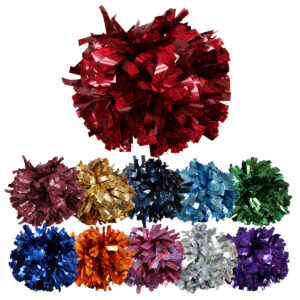 color selection of 6" Solid Holographic Show cheerleading Pom Poms