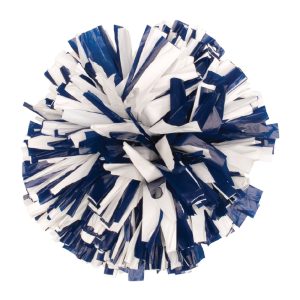 custom royal blue and white plastic cheer pom