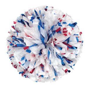 red, white, and blue custom-wet-look-double-glitter cheerleading pom