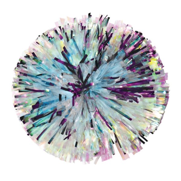 863562 custom lazer pom with metallic glitter