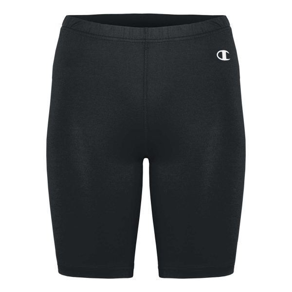 black Champion Double Dry Compression 7" Short, front view