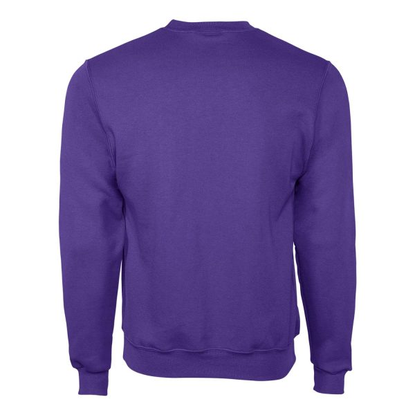 purple Champion Powerblend Fleece Crew Neck sweatshirt, back view