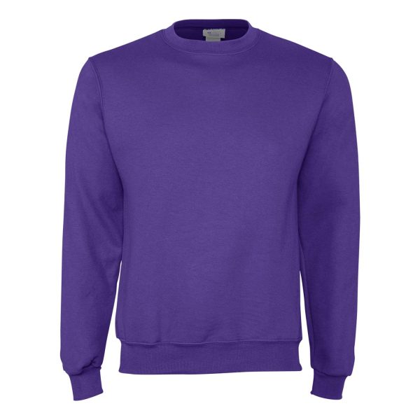 purple Champion Powerblend Fleece Crew Neck sweatshirt, front view