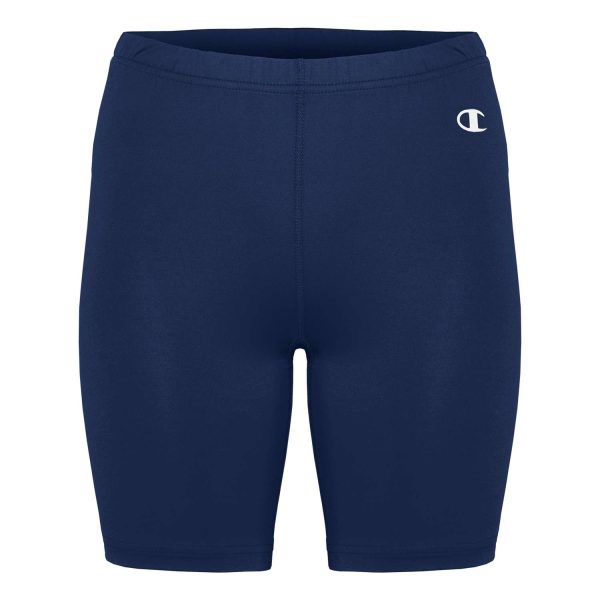 navy Champion Double Dry Compression 5" Short, front view