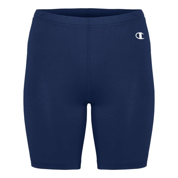 navy Champion Double Dry Compression 5" Short, front view