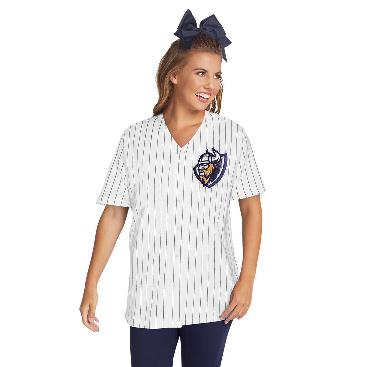 Augusta Pinstripe Full-Button Jersey