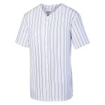white with navy pinstripes Augusta Full-Button Jersey