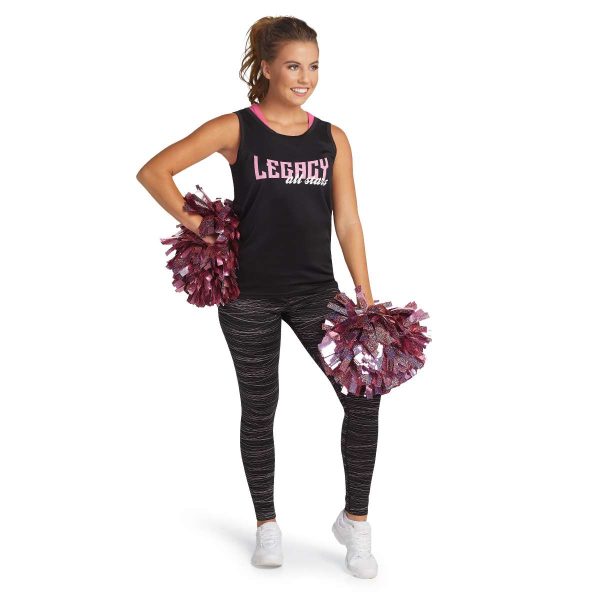 cheerleader wearing a black Augusta Training Tank top, front three-quarters view