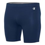 navy champion compression short with white champion logo