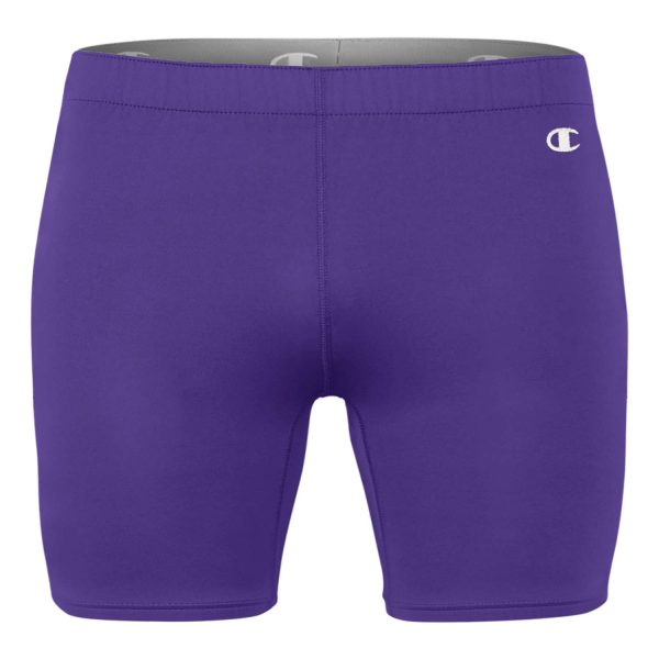 purple Champion Compression 4" Short, front view