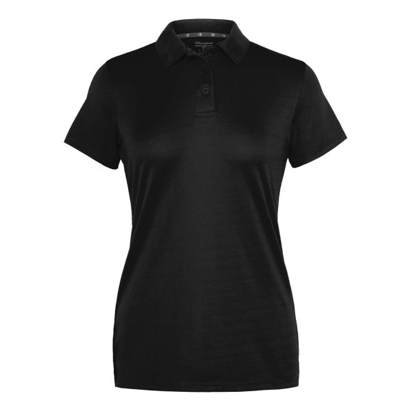 black Champion women's Essential Polo, front view