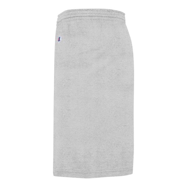 athletic grey Champion Cotton Jersey 6" Short, side view
