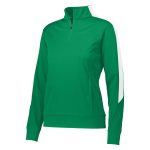 kelly/white womens augusta medalist pullover