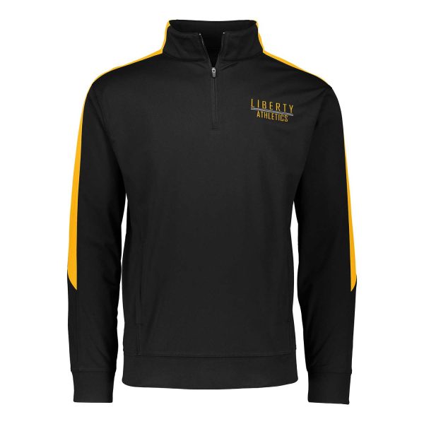 black and gold Augusta Men's Medalist 2.0 Pullover, front view