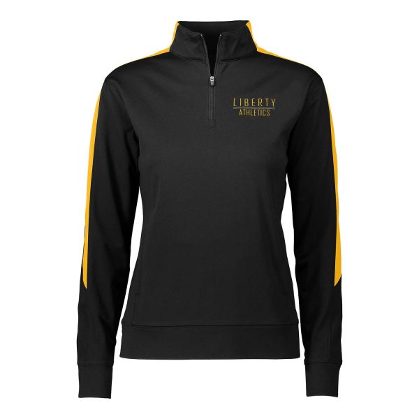 black and gold Augusta Women's Medalist 2.0 Pullover, front view