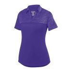 Purple Augusta Women's Shadow Tonal Heather Polo, Front View