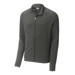 Dark Grey Men's Sport-Tek Sport-Wick Flex Fleece Jacket, Front View