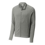 Light Grey Men's Sport-Tek Sport-Wick Flex Fleece Jacket, Front View