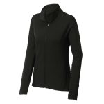 Black Women's Sport-Tek Sport-Wick Flex Fleece Jacket, Front View