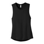 Black Bella + Canvas Jersey Muscle Tank Top, Front View