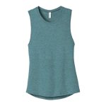 876003 deep teal heather bella canvas muscle tank