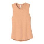 Heather Peach Bella + Canvas Jersey Racerback Tank, Front View