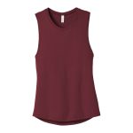 Maroon Bella + Canvas Jersey Muscle Tank Top, Front View