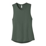 Military Green Bella + Canvas Jersey Racerback Tank, Front View