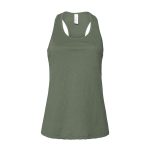 Military Green Bella + Canvas Jersey Racerback Tank, Front View