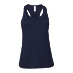 Navy Bella + Canvas Jersey Racerback Tank, Front View