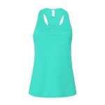 Teal Bella + Canvas Jersey Racerback Tank, Front View