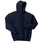 Navy Heavy Blend Hooded Sweatshirt, Front View