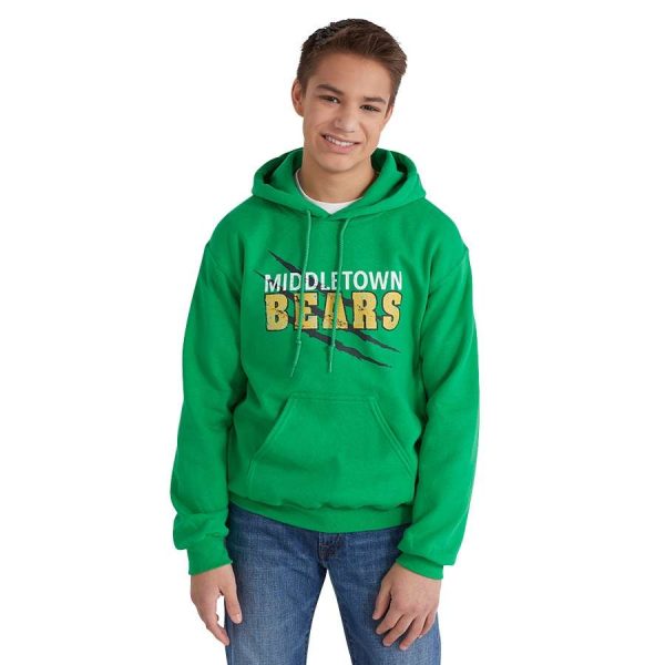 model stand with his arms to his side wearing Heavy Blend Hooded Sweatshirt, front view
